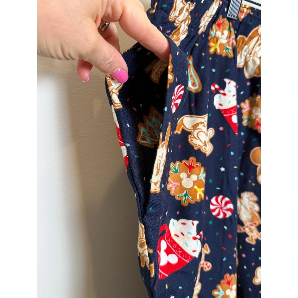 NWT Old Navy Womens 3X Disney Flannel Pajama Pants Blue Christmas Cookie Party